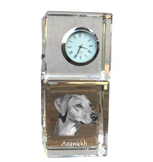 Azawakh, Azawagh - montre en cristal avec photo, photo de chien dans un cristal, horloge de bureau personnalisée de la marque Art-Dog