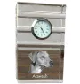 Azawakh - Glasuhr mit Foto, Foto eines Hundes im Kristall, personalisierte Tischuhr für das Büro der Marke Art-Dog
