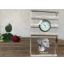 Azawakh, Tuareg Sloughi - glass clock with a photo, photo of a dog in crystal, personalized standing office clock by Art-Dog brand