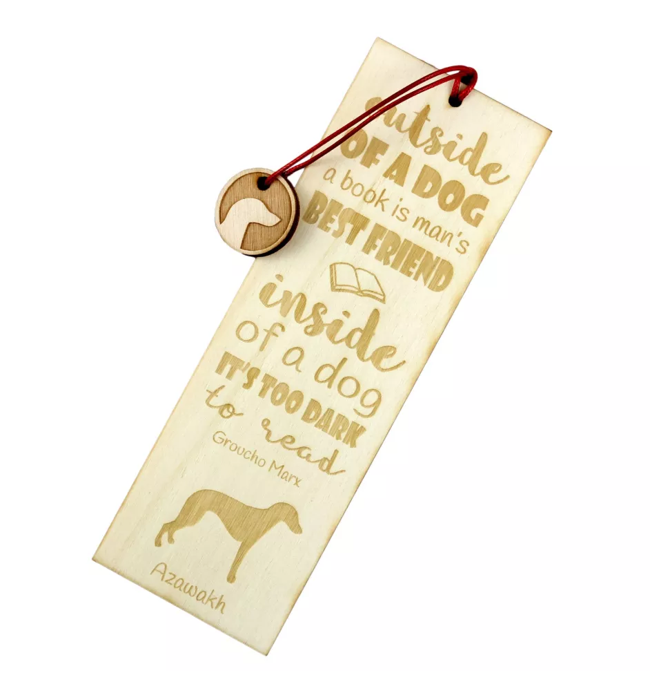 Azawakh - Lesezeichen mit Hund, personalisiertes Lesezeichen, Geschenk für Bücherwurm von der Marke Art-Dog