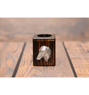 Azawakh, Tuareg Sloughi II - wooden candle holder with a dog, a unique souvenir after losing a dog, a handicraft from the Art-Dog brand