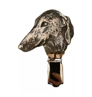 Azawakh I - Brosche mit Clip, Startnummernhalter, versilberte Anstecknadel für Hundeausstellungen der Marke Art-Dog