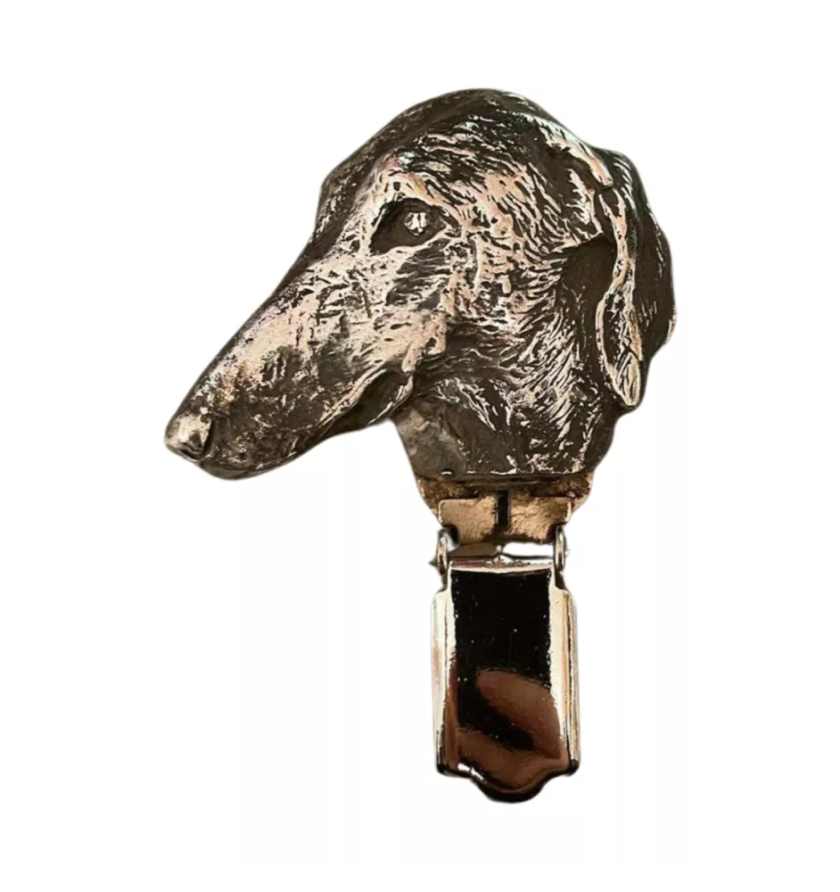 Azawakh I - Brosche mit Clip, Startnummernhalter, versilberte Anstecknadel für Hundeausstellungen der Marke Art-Dog