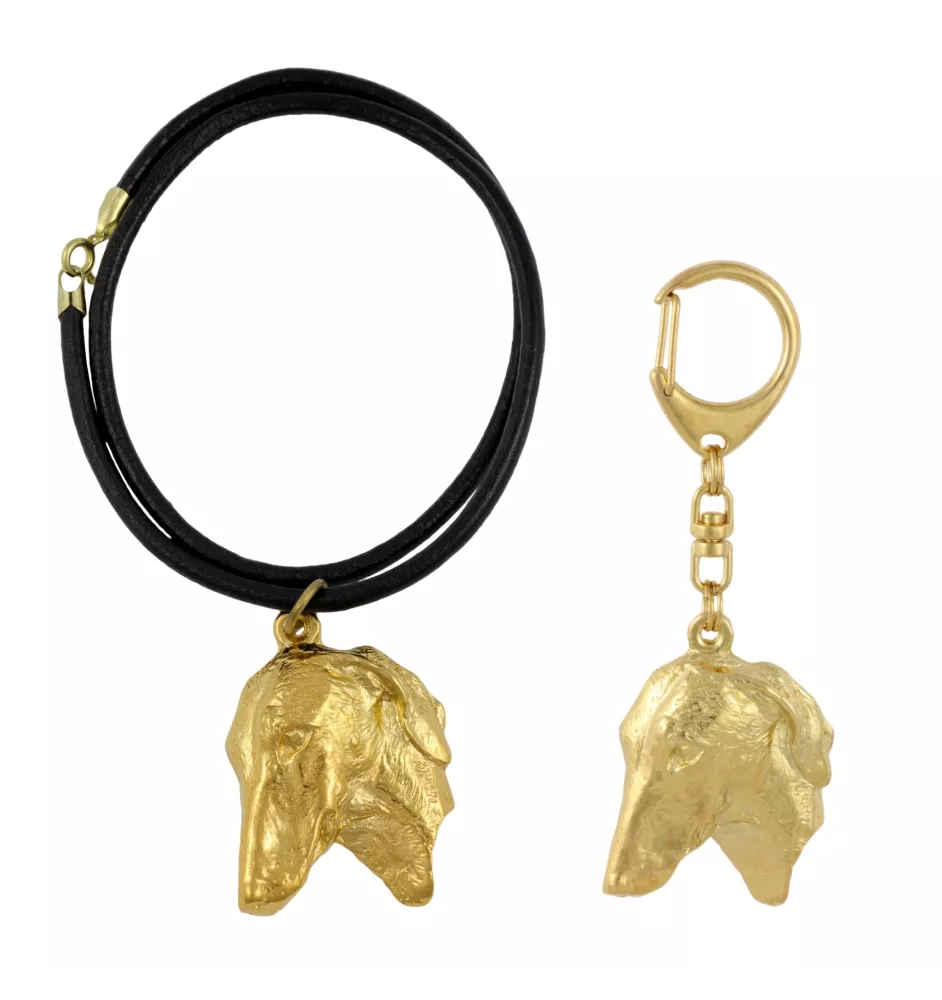 Chart afrykański brelok i naszyjnik pozłacane w pudełku Art-Dog