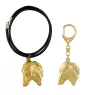 Azawakh, Azawagh II - porte-clés et collier avec chien dans une boîte, produit plaqué or de haute qualité, marque Art-Dog