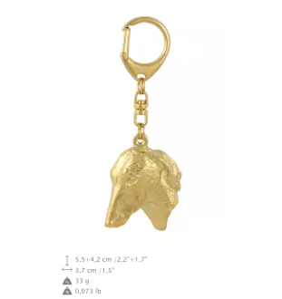 Azawakh, Azawagh II - porte-clés et collier avec chien dans une boîte, produit plaqué or de haute qualité, marque Art-Dog