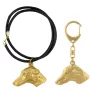 Azawakh - Schlüsselanhänger und Halskette mit Hund in einer Box, vergoldetes Produkt von hoher Qualität, Marke Art-Dog
