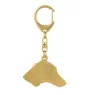Azawakh, Tuareg Sloughi - keychain and necklace with a dog in a box, high-quality gold-plated product, Art-Dog brand