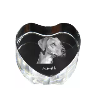 Azawakh - Hundebild im Kristall, Kristallherz, einzigartiger Bilderrahmen der Marke Art-Dog