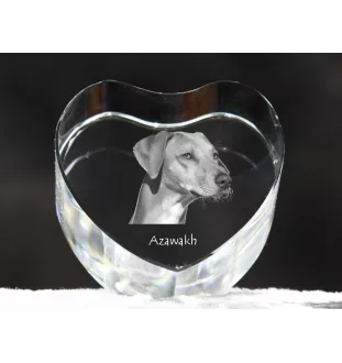 Azawakh - Hundebild im Kristall, Kristallherz, einzigartiger Bilderrahmen der Marke Art-Dog