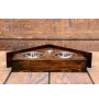 Azawakh, Tuareg Sloughi - wooden stand with bowls for a dog, decorative dog bowls, a gift for adopting a dog from the Art-Dog brand