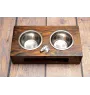 Azawakh, Azawagh II - support en bois avec des bols pour chien, bols pour chien en acier, cadeau pour l'adoption d'un chien de la marque Art-Dog
