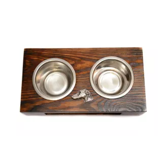 Azawakh - Holzständer mit Näpfen für Hunde, Edelstahlnäpfe, Geschenk zur Adoption eines Hundes von der Marke Art-Dog