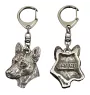 Basenji, African bush dog, Congo dog - Silver-plated key ring with dog, handbag decoration, backpack pendant by Art-Dog brand