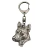 Basenji, African bush dog, Congo dog - Silver-plated key ring with dog, handbag decoration, backpack pendant by Art-Dog brand
