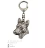 Basenji, African bush dog, Congo dog - Silver-plated key ring with dog, handbag decoration, backpack pendant by Art-Dog brand