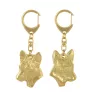 Basenji, Kongo-Terrier - Vergoldeter Schlüsselanhänger mit Hund, Handtaschenschmuck, Luxus-Accessoire der Marke Art-Dog