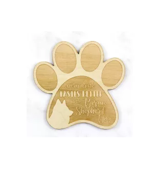 Baskischer Schäferhund, Pastor Vasco - Tasse Untersetzer, graviert Untersetzer mit Hund, Geschenk für Hundeliebhaber von Art-Dog Marke