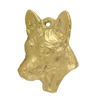 Basenji, African bush dog, Congo dog - Gilded key ring with dog in gift box, handbag decoration, luxury accessory by Art-Dog brand