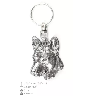 Basenji, African bush dog, Congo dog - Silver-plated pendant with a dog in a decorative box, handbag decoration, backpack pendant by Art-Dog brand