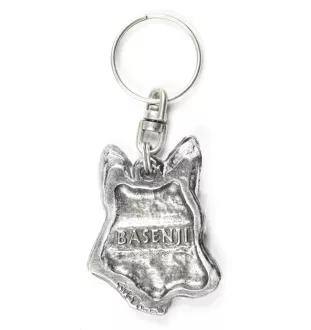 Basenji, African bush dog, Congo dog - Silver-plated pendant with a dog in a decorative box, handbag decoration, backpack pendant by Art-Dog brand