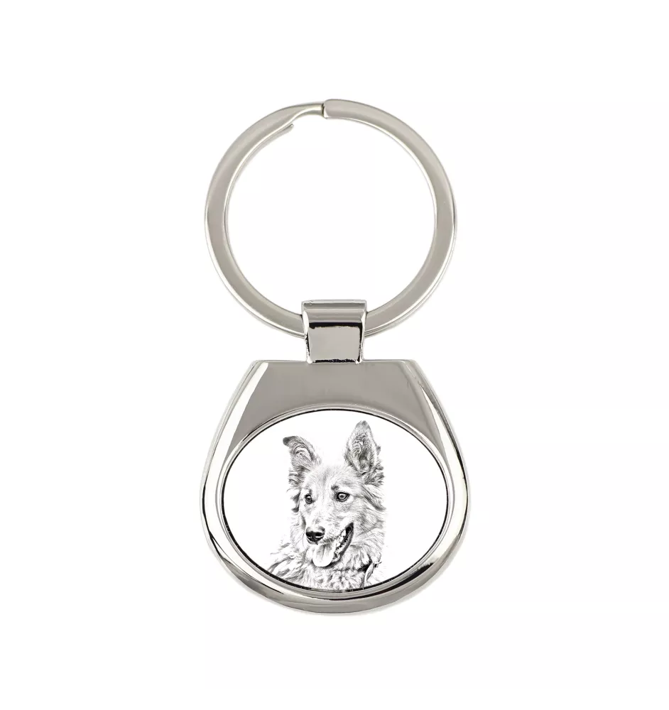 Berger basque - porte-clés avec chien, porte-clés imprimé, breloque personnalisée de la marque Art-Dog