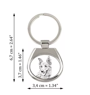 Berger basque - porte-clés avec chien, porte-clés imprimé, breloque personnalisée de la marque Art-Dog