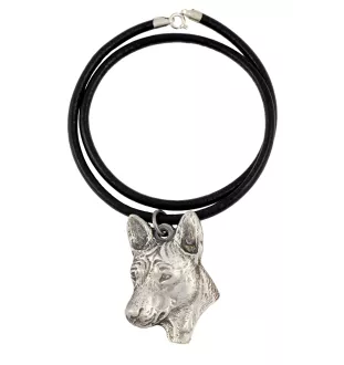 Basenji, Terrier Nyam-Nyam, Terrier du Congo - collier avec un chien, pendentif en plaqué argent pour les fans de chiens, bijoux uniques de la marque Art-Dog
