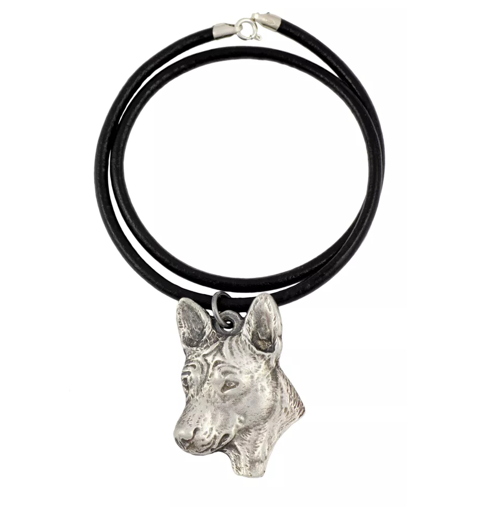 Basenji, Terrier Nyam-Nyam, Terrier du Congo - collier avec un chien, pendentif en plaqué argent pour les fans de chiens, bijoux uniques de la marque Art-Dog