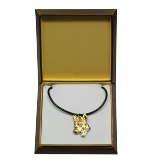 Basenji, Terrier Nyam-Nyam, Terrier du Congo - Collier de chien dans une boîte cadeau, pendentif plaqué or pour les fans de chiens, bijoux remarquables par Art-Dog