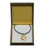 Basenji, Terrier Nyam-Nyam, Terrier du Congo - Collier de chien dans une boîte cadeau, pendentif plaqué or pour les fans de chiens, bijoux remarquables par Art-Dog