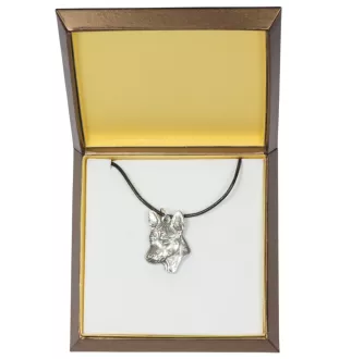 Basenji, African bush dog, Congo dog - Dog necklace in gift box, silver-plated locket for dog fan, striking pendant by Art-Dog brand