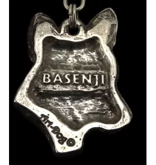 Basenji, African bush dog, Congo dog - Dog necklace in gift box, silver-plated locket for dog fan, striking pendant by Art-Dog brand