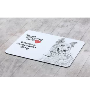 Berger basque - tapis de souris personnalisé avec impression, tapis de souris personnalisé avec chien, accessoire unique pour employé de bureau de la marque Art-Dog