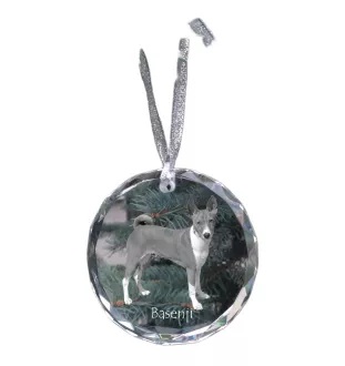 Basenji, Kongo-Terrier - Kristallkugel mit Foto, Hundebild im Kristall, personalisierter Christbaumschmuck von Art-Dog.
