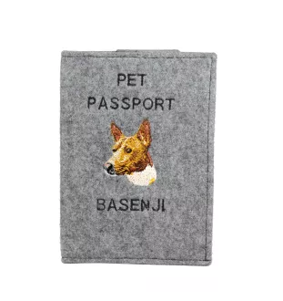 Basenji, African bush dog, Congo dog - Dog passport case, document case, gift for the traveller from the Art-Dog brand