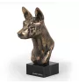 Basenji, Terrier Nyam-Nyam, Terrier du Congo - Statue de chien, buste sur socle en pierre, sculpture, trophée pour exposition canine par la marque Art-Dog