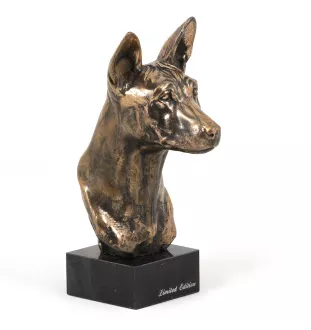 Basenji, African bush dog, Congo dog - Dog statue, bust on stone base, sculpture, trophy for dog show by Art-Dog brand