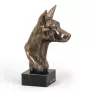 Basenji, Kongo-Terrier - Hundestatue, Büste auf Steinsockel, Skulptur, Trophäe für Hundeausstellung der Marke Art-Dog