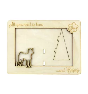 Basenji, African bush dog, Congo dog - Photo frame, engraved wooden frame, a lovely gadget for the dog lover by Art-Dog