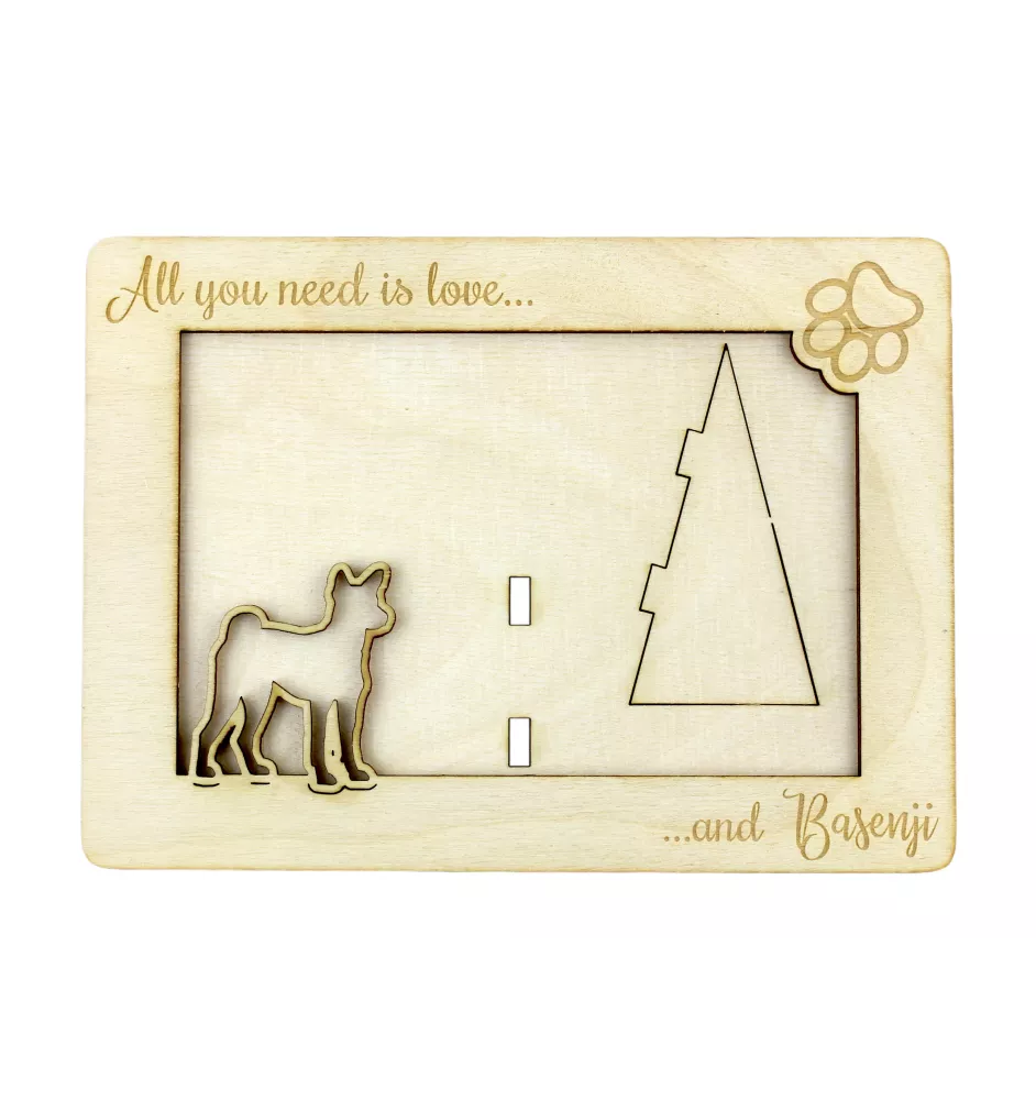 Basenji, African bush dog, Congo dog - Photo frame, engraved wooden frame, a lovely gadget for the dog lover by Art-Dog