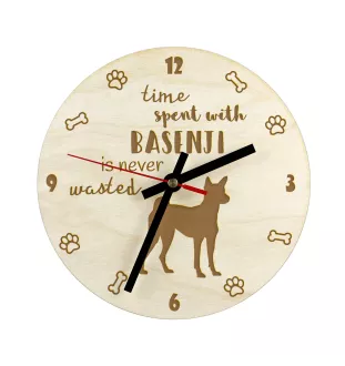 Basenji, African bush dog, Congo dog - clock with dog, wooden clock with engraving, personalised clock by Art-Dog
