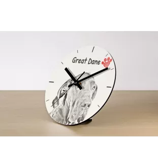 Basque Shepherd Dog, Basque Sheepdog - wall clock with a dog, shelf clock with a print, personalized home decoration from the Art-Dog brand