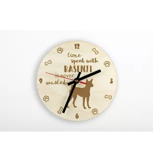 Basenji, African bush dog, Congo dog - clock with dog, wooden clock with engraving, personalised clock by Art-Dog
