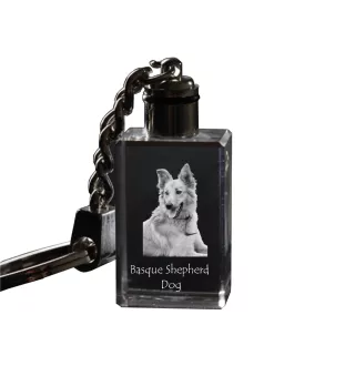 Berger basque - Porte-clés en cristal avec photo de chien, porte-clés lumineux, cadeau unique de la marque Art-Dog