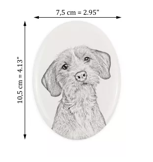 Basset Fauve de Bretagne - Gedenktafel mit einem Foto eines Hundes, Grabplatte mit Druck, personalisierte ovale Platte der Marke Art-Dog