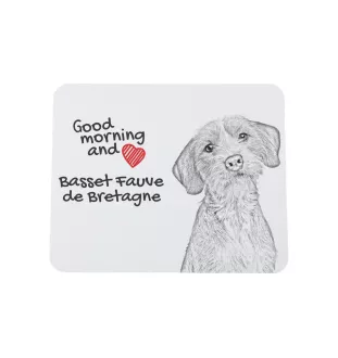 Basset Fauve de Bretagne, Fawn Brittany Basset - mouse pad with print, personalized dog-themed mouse pad, unique gadget for an office worker by Art-Dog brand