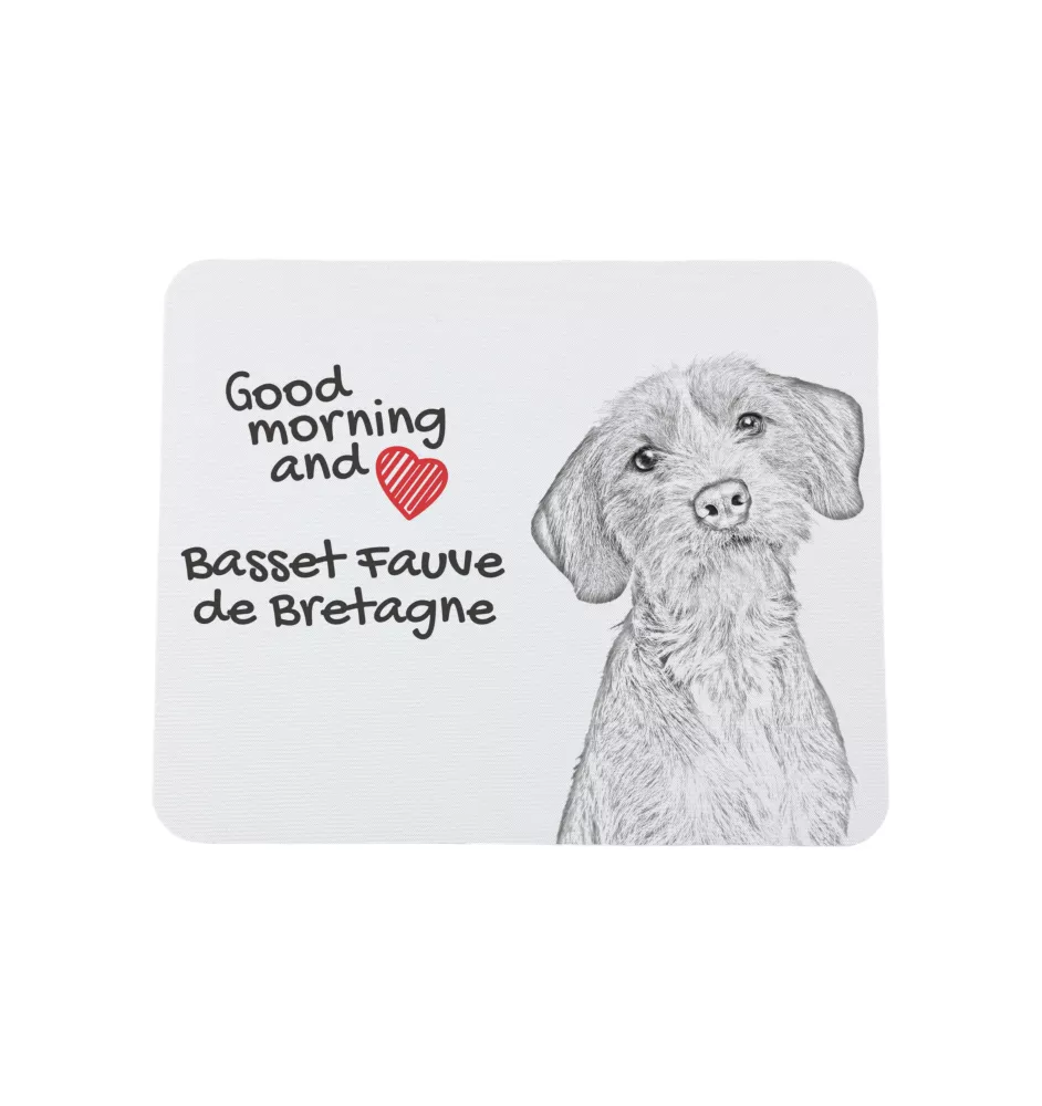 Basset Fauve de Bretagne, Fawn Brittany Basset - mouse pad with print, personalized dog-themed mouse pad, unique gadget for an office worker by Art-Dog brand