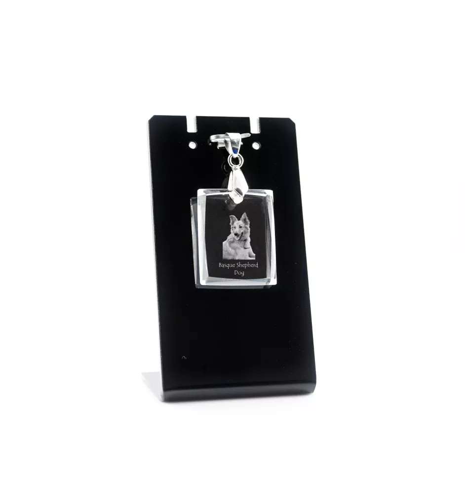 Berger basque - Pendentif chien en cristal, collier photo, bijoux uniques par Art-Dog