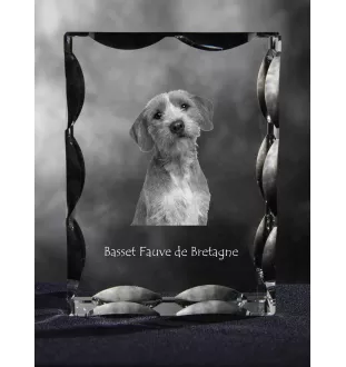 Basset Fauve de Bretagne - cristal avec photo de chien, statuette en verre avec photo, cadre exceptionnel avec photo de la marque Art-Dog